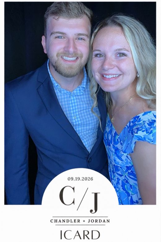 Chandler & Jordan wedding print: a smiling couple