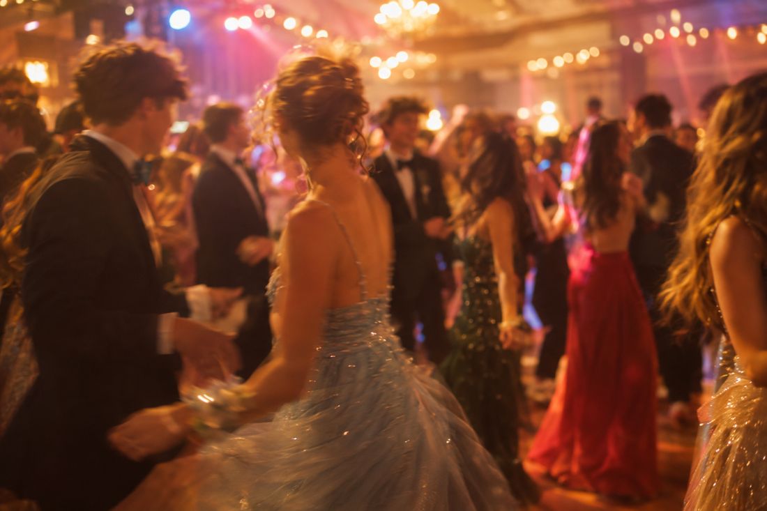 Students dancing at a school prom